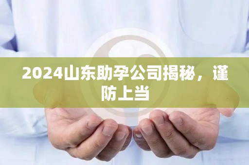 2024山东助孕公司揭秘，谨防上当