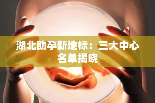 湖北助孕新地标：三大中心名单揭晓