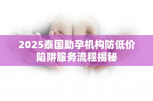 2025泰国助孕机构防低价陷阱服务流程揭秘