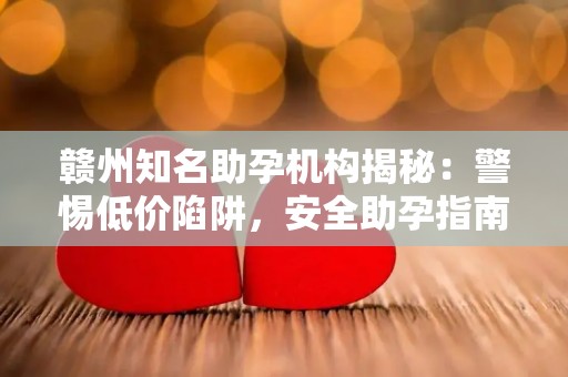 赣州知名助孕机构揭秘：警惕低价陷阱，安全助孕指南
