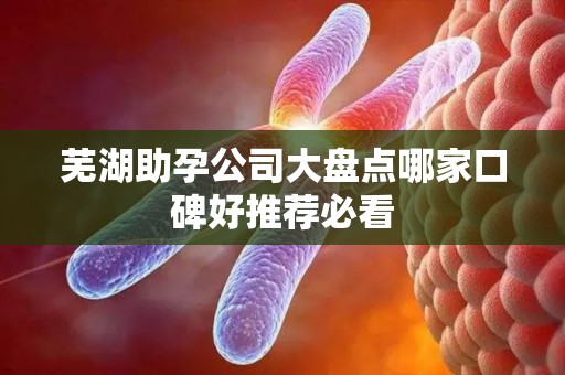 芜湖助孕公司大盘点哪家口碑好推荐必看