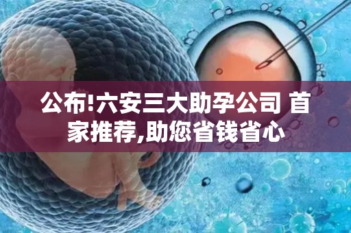 公布!六安三大助孕公司 首家推荐,助您省钱省心