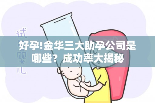好孕!金华三大助孕公司是哪些？成功率大揭秘