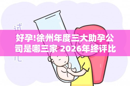 好孕!徐州年度三大助孕公司是哪三家 2026年终评比结果