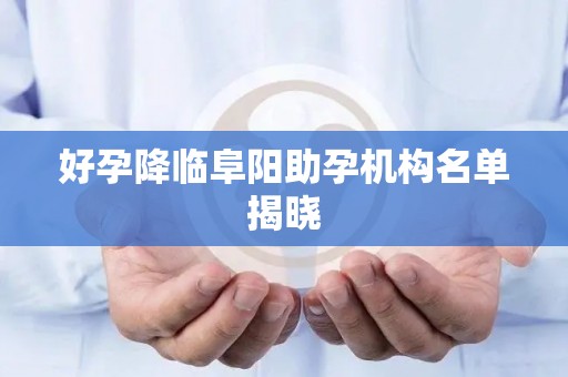 好孕降临阜阳助孕机构名单揭晓