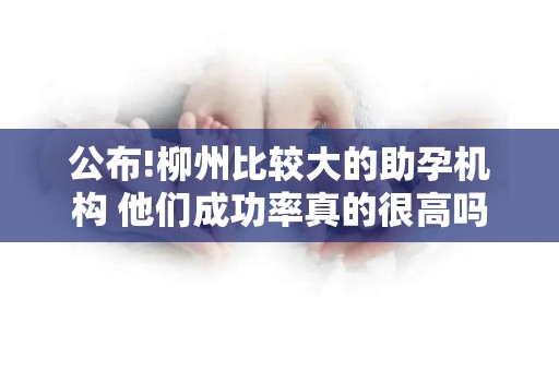 公布!柳州比较大的助孕机构 他们成功率真的很高吗？