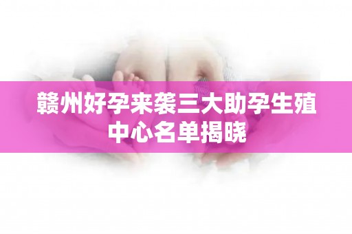 赣州好孕来袭三大助孕生殖中心名单揭晓