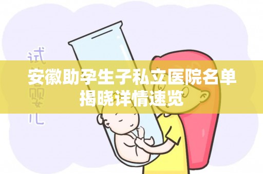 安徽助孕生子私立医院名单揭晓详情速览