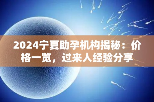 2024宁夏助孕机构揭秘：价格一览，过来人经验分享