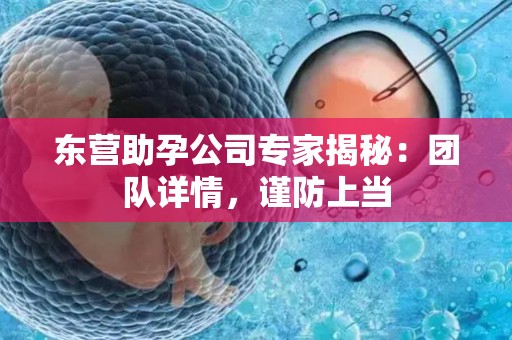 东营助孕公司专家揭秘：团队详情，谨防上当