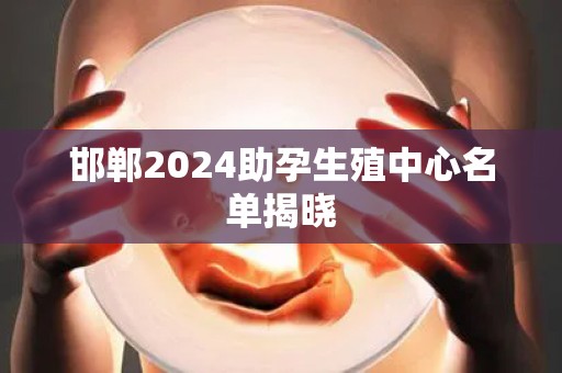 邯郸2024助孕生殖中心名单揭晓