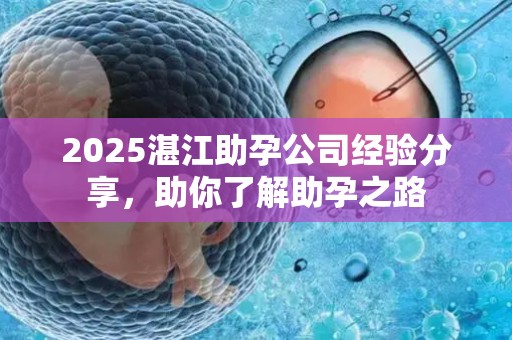 2025湛江助孕公司经验分享，助你了解助孕之路