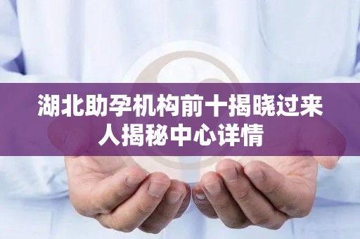 湖北助孕机构前十揭晓过来人揭秘中心详情