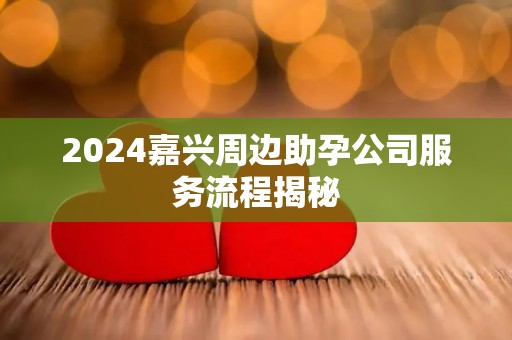 2024嘉兴周边助孕公司服务流程揭秘
