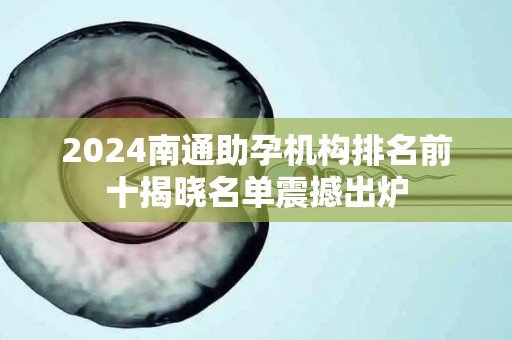 2024南通助孕机构排名前十揭晓名单震撼出炉
