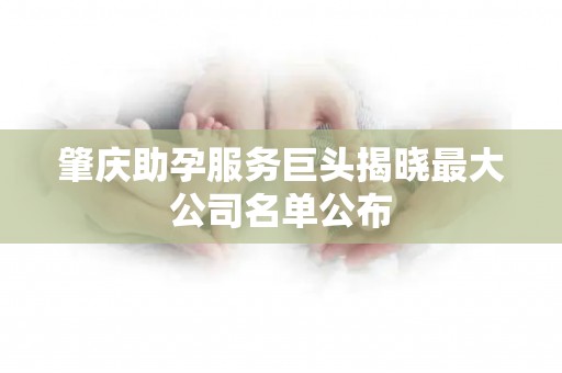肇庆助孕服务巨头揭晓最大公司名单公布