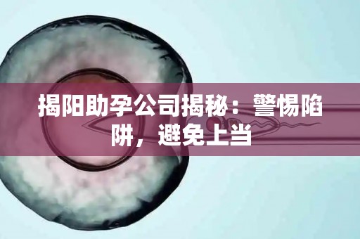揭阳助孕公司揭秘：警惕陷阱，避免上当