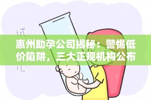 惠州助孕公司揭秘：警惕低价陷阱，三大正规机构公布