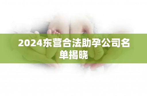 2024东营合法助孕公司名单揭晓