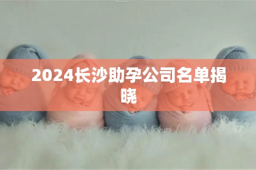 2024长沙助孕公司名单揭晓