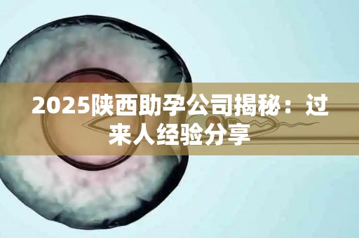 2025陕西助孕公司揭秘：过来人经验分享