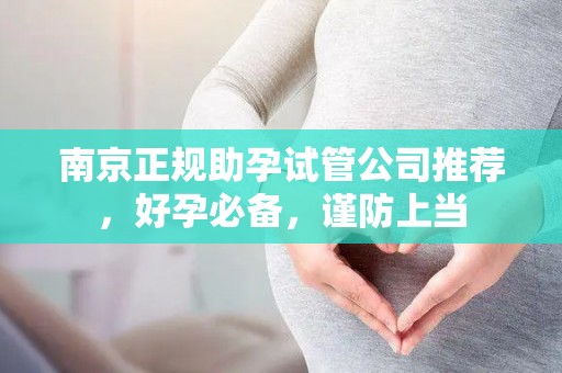 南京正规助孕试管公司推荐，好孕必备，谨防上当
