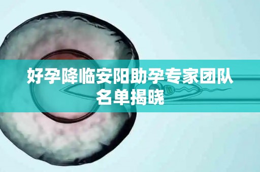 好孕降临安阳助孕专家团队名单揭晓