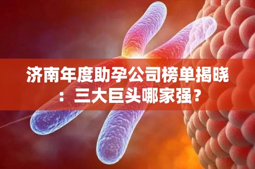 济南年度助孕公司榜单揭晓：三大巨头哪家强？