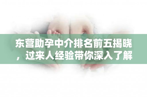 东营助孕中介排名前五揭晓，过来人经验带你深入了解