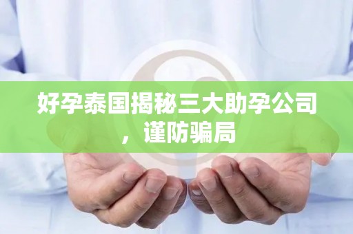 好孕泰国揭秘三大助孕公司，谨防骗局