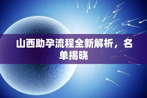 山西助孕流程全新解析，名单揭晓