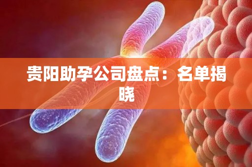 贵阳助孕公司盘点：名单揭晓