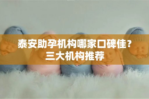 泰安助孕机构哪家口碑佳？三大机构推荐