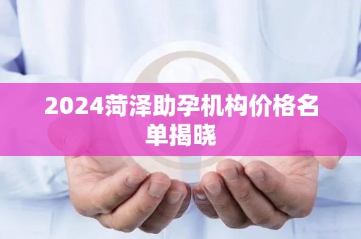 2024菏泽助孕机构价格名单揭晓