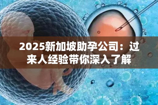 2025新加坡助孕公司：过来人经验带你深入了解