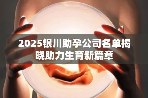 2025银川助孕公司名单揭晓助力生育新篇章
