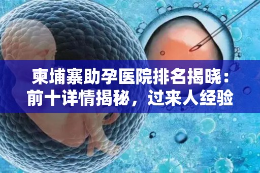 柬埔寨助孕医院排名揭晓：前十详情揭秘，过来人经验分享