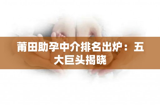 莆田助孕中介排名出炉：五大巨头揭晓