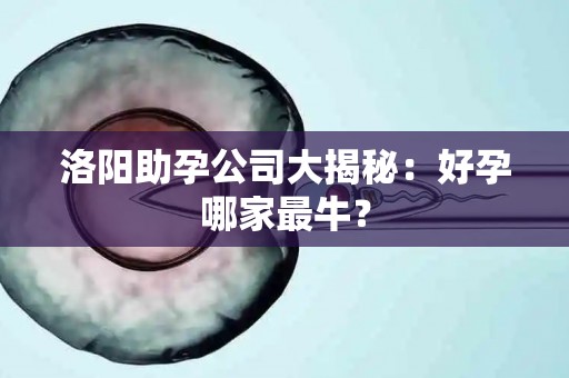 洛阳助孕公司大揭秘：好孕哪家最牛？