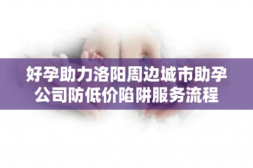 好孕助力洛阳周边城市助孕公司防低价陷阱服务流程