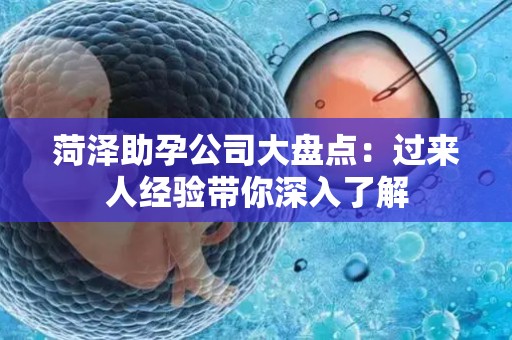 菏泽助孕公司大盘点：过来人经验带你深入了解