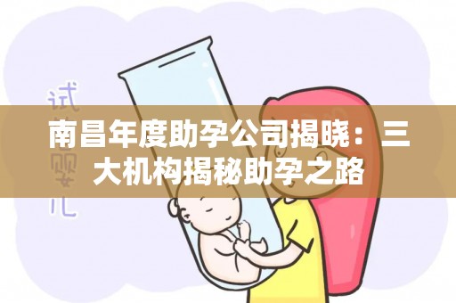 南昌年度助孕公司揭晓：三大机构揭秘助孕之路