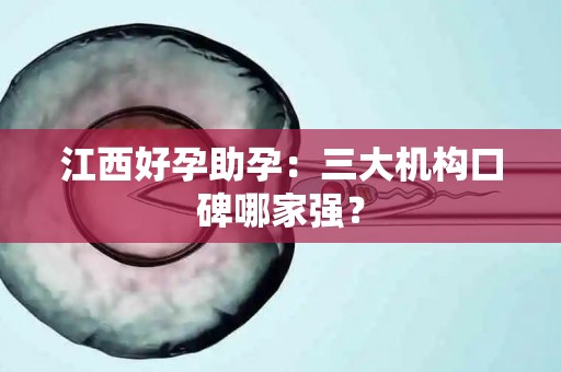 江西好孕助孕：三大机构口碑哪家强？