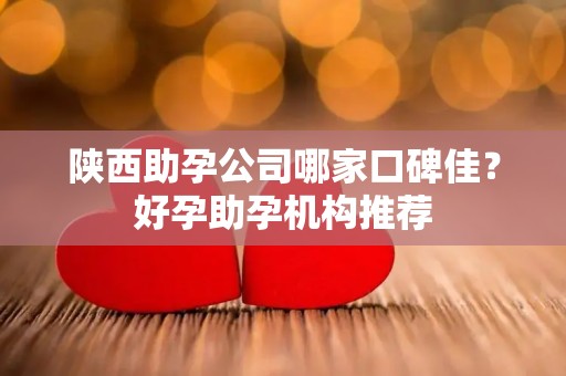 陕西助孕公司哪家口碑佳？好孕助孕机构推荐