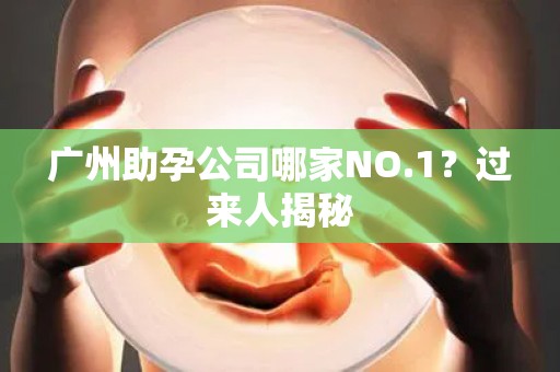 广州助孕公司哪家NO.1？过来人揭秘