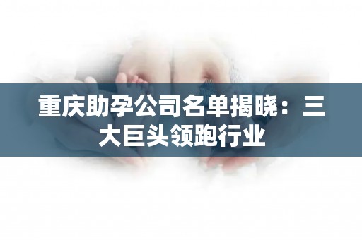 重庆助孕公司名单揭晓：三大巨头领跑行业
