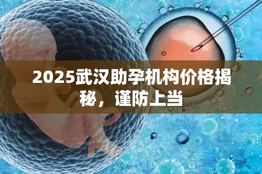2025武汉助孕机构价格揭秘，谨防上当