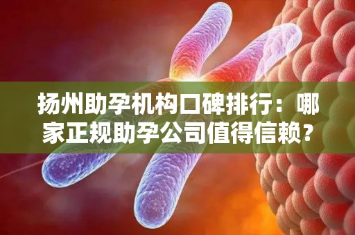 扬州助孕机构口碑排行：哪家正规助孕公司值得信赖？