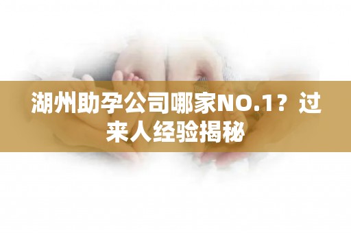 湖州助孕公司哪家NO.1？过来人经验揭秘