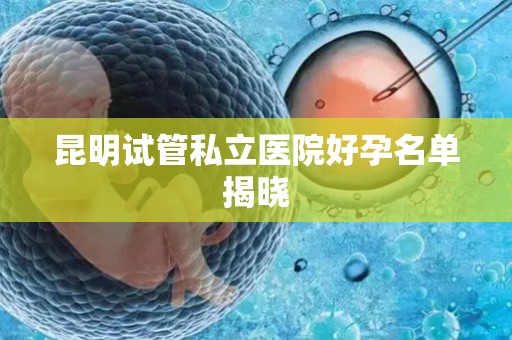 昆明试管私立医院好孕名单揭晓